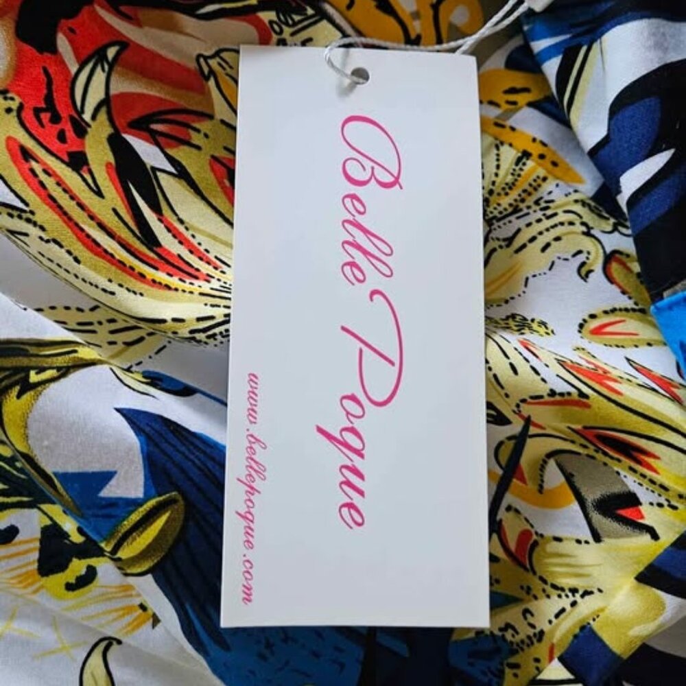 Vintage Belle Poque floral swing dress, size M - BRAND NEW WITH TAGS - Picture 5 of 6